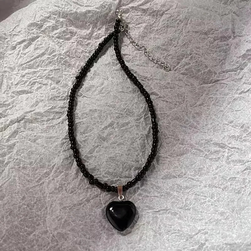Boho Natural Tiger Eye Stone Beaded Necklace Set Multi Color Glass