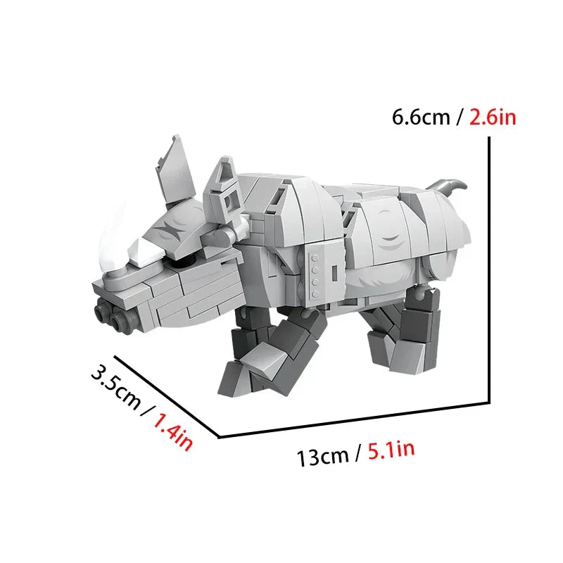 Creative Animal Models MOC Building Blocks Giraffe Lion Wolf Children DIY Assembled Brick Toys for Boy Birthday Christmas Gifts