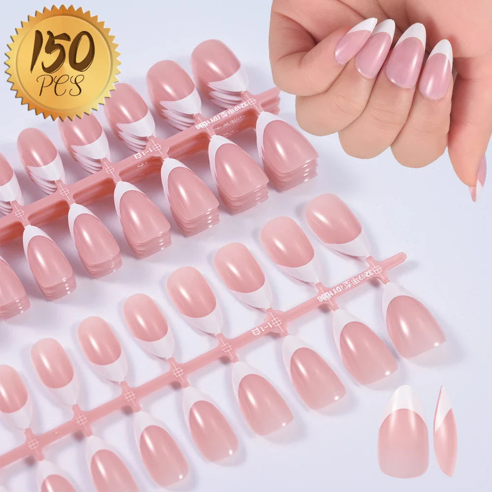 576pcs/Box Colorful Fake Nails Black Red Design, Oval Short Square Press On Mixed Full Cover Nail Tips.