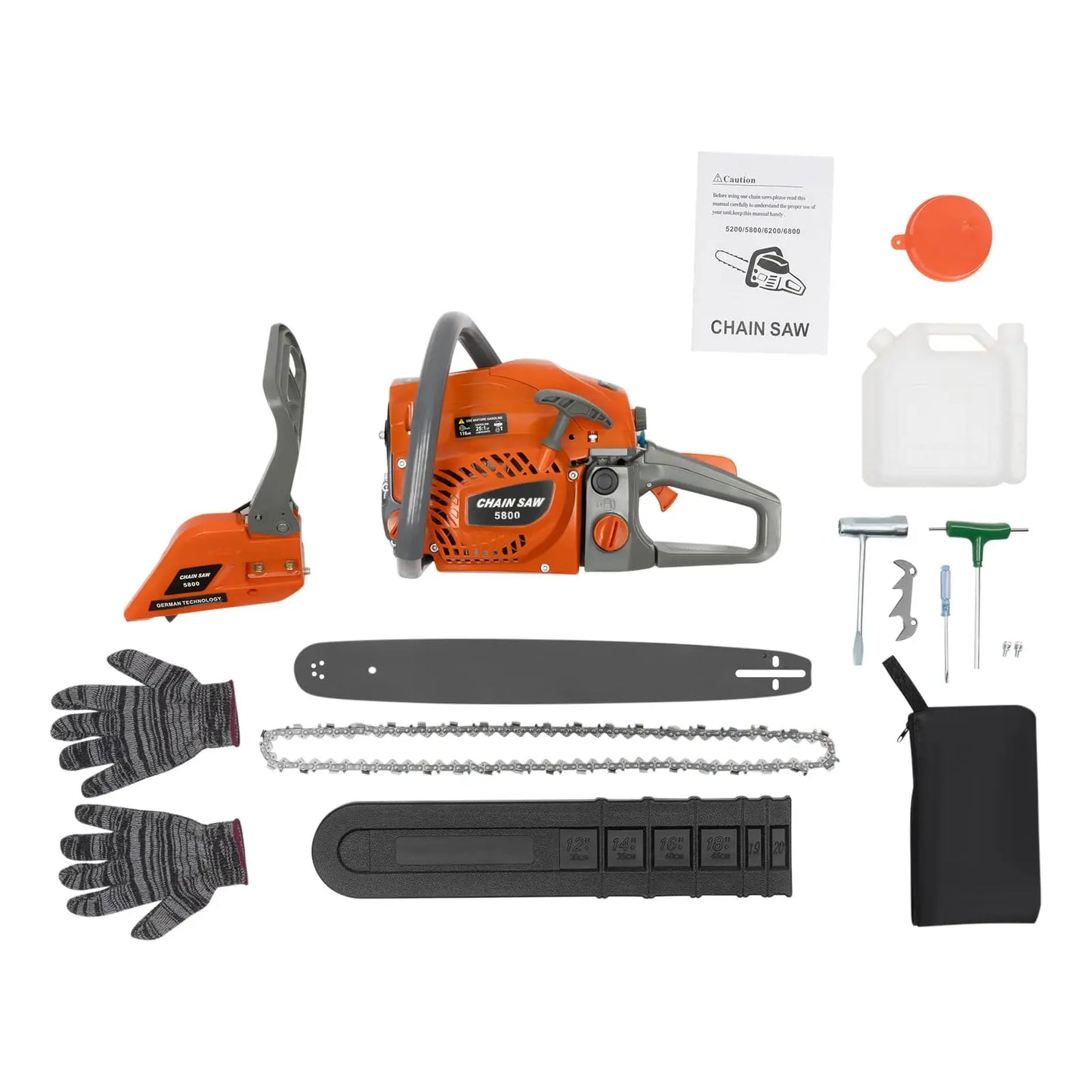 58Cc Gas Powered Chain Saw 20 Inch  Cordless  2-Cycle