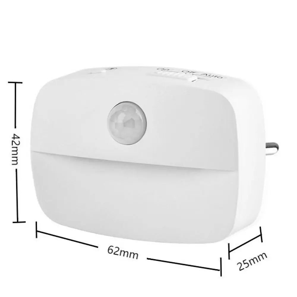 Motion Sensor Induction Light EU US Plug Wireless Mini LED Night Light Battery Operated Energy Saving Bedside Night Lamp Stairs