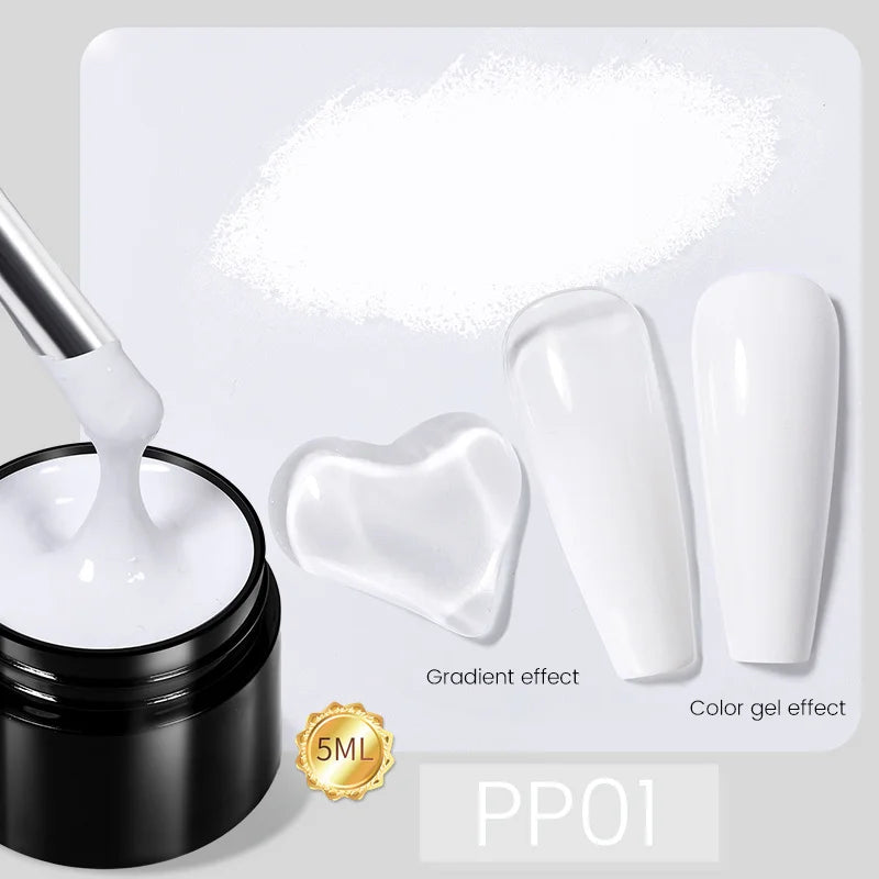 BORN PRETTY Non Stick Hand Solid Extension Nail Gel Polish Clear Pink Nude Aurora Luminous 3D Modeling Carving Nail  Gel