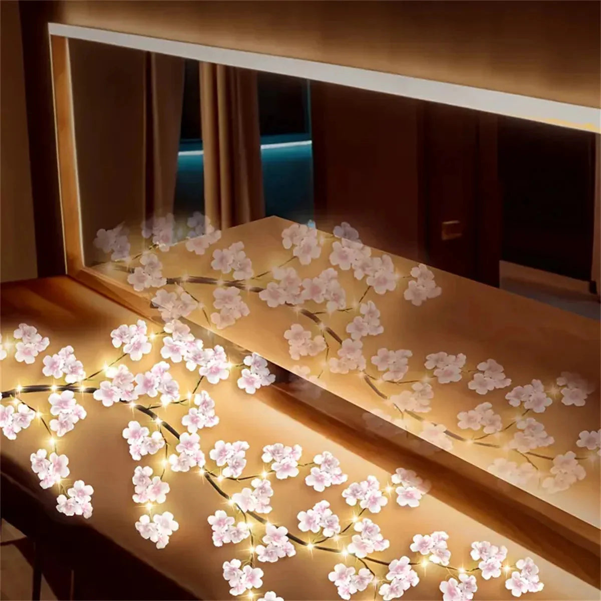 Cherry Blossom 96 Led USB Tree Branch Rattan Lights 8 Modes Colorful String Lamp Any Occasion Decoration