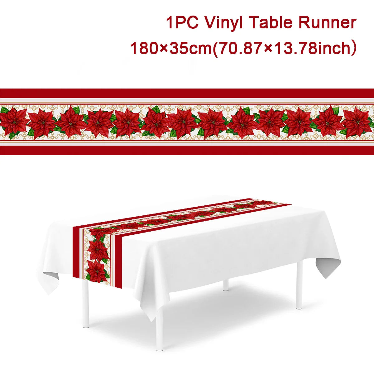 Christmas Polyester Table Runner Merry Christmas Decoration For Home 2023 Xmas Gifts Navidad Noel New Year 2024 Natal Tablecloth