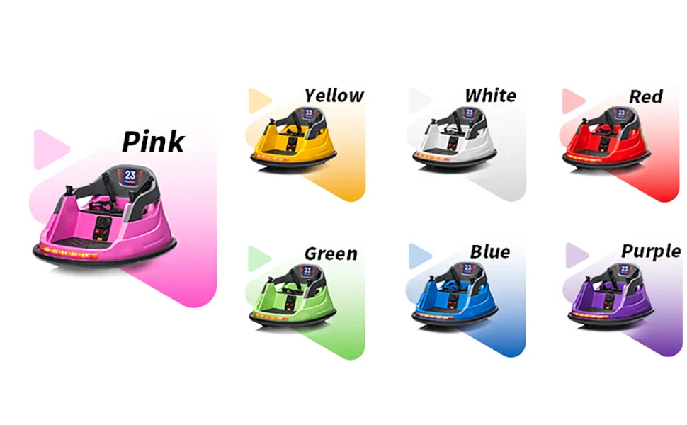 12V Car, Electric Kids Bumper Car for Toddlers 1.5-5 w/Remote Control, 3 Speeds - Purple
