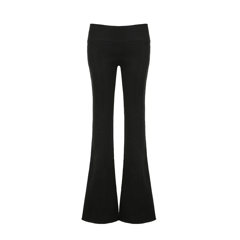 Low Waist Fashion Hip Hop Casual Tight Stretch Flare Pants Sweatpants Women