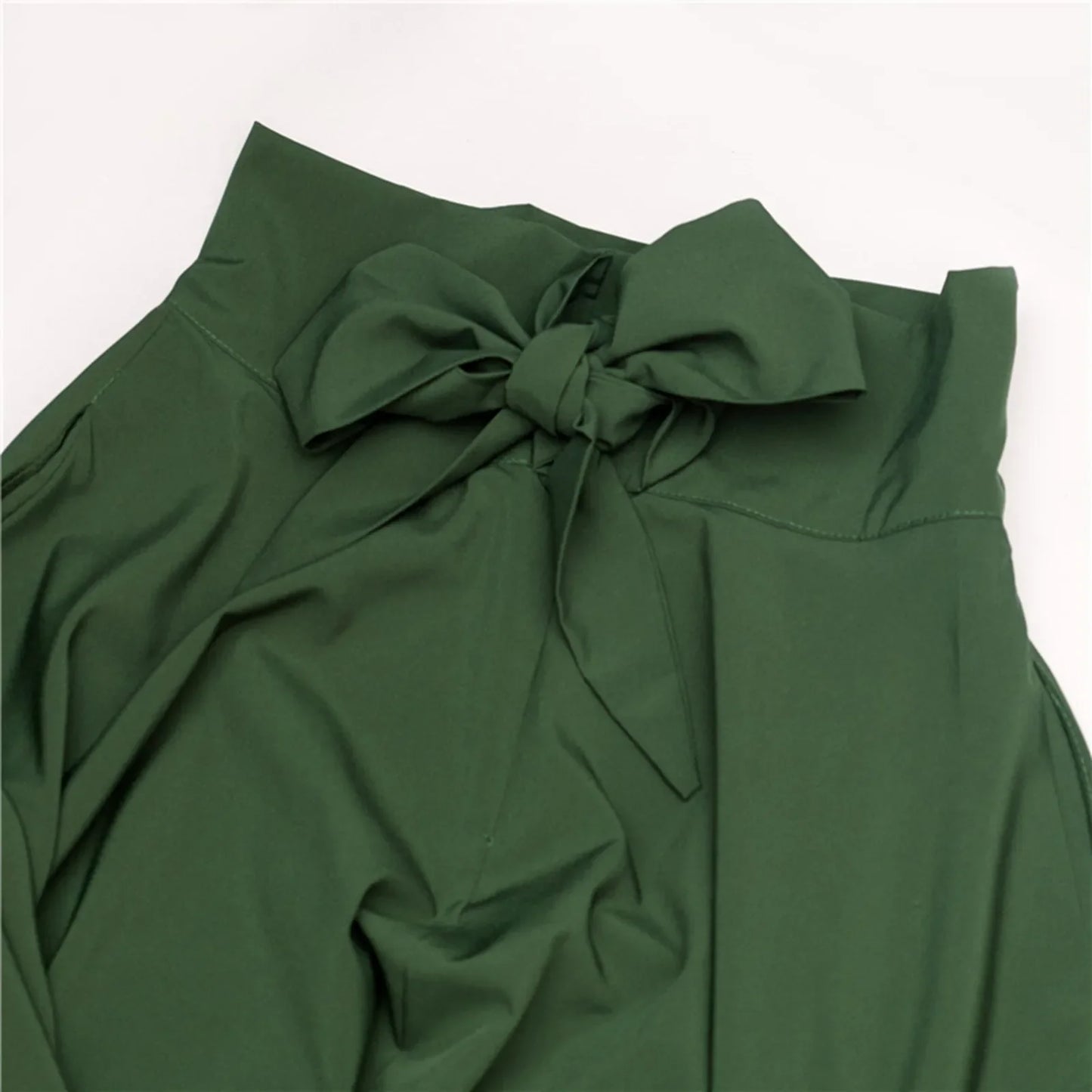Elegant Bowknot Long Skirts 2024 New High Waist Umbrella Pleated Skirts Spring Solid Ladies Female Big Swing A Line Skirt Faldas
