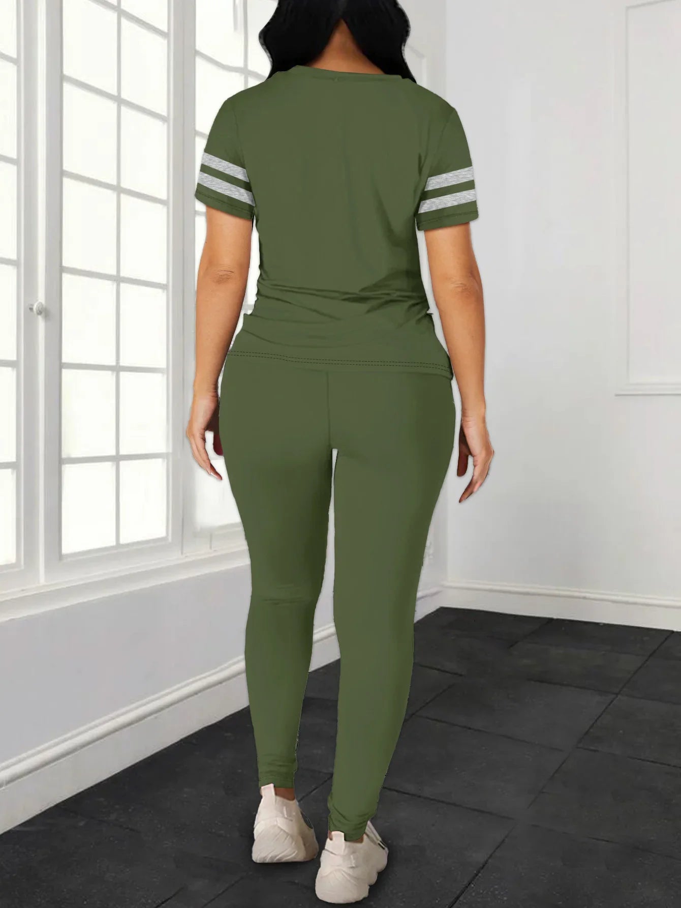 Women's Summer Casual Set, Fashionable Comfortable Ensemble Ladies Clothing Outfit.