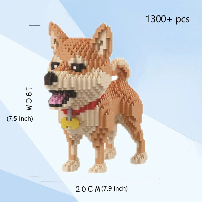 Squirrel Model Mini Building Blocks Children Learning Toys for Kid Boy Girl Black Cat Shiba Inu Corgi Pet Style Brick Party Gift