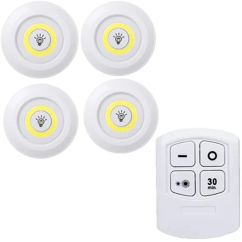 Dimmable LED Under Cabinet Light with Remote Control Battery Operated LED Closets Lights Wardrobe Bathroom Lighting Night Light