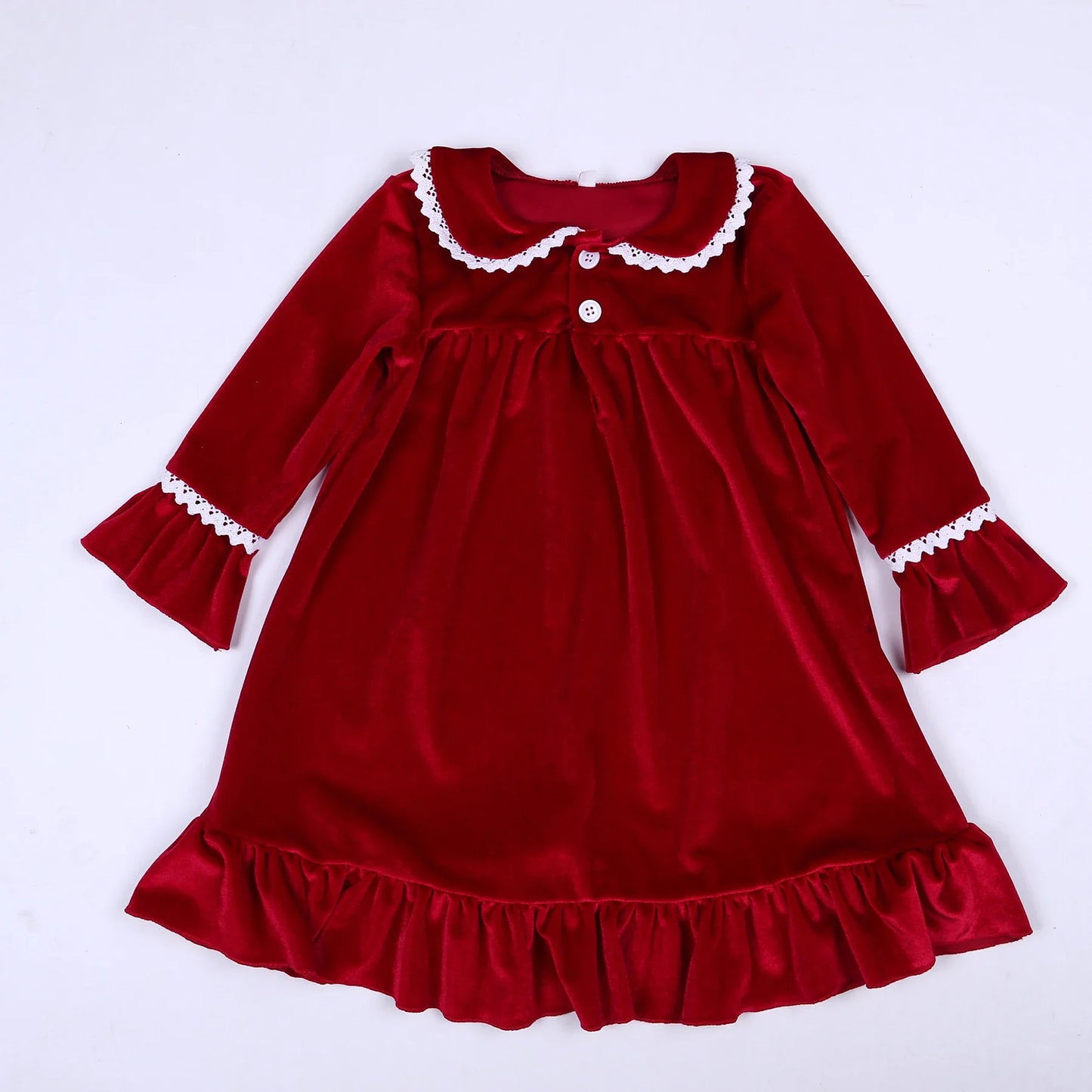 2024 christmas pyjamas for family red velvet girls outfits 0-12 years matching baby kids women sleepwear children's pajamas sets