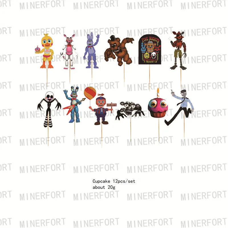 FNAF Five Nights Freddyed Birthday Party Decorations Disposable Tableware Cup Plate Party Supplies