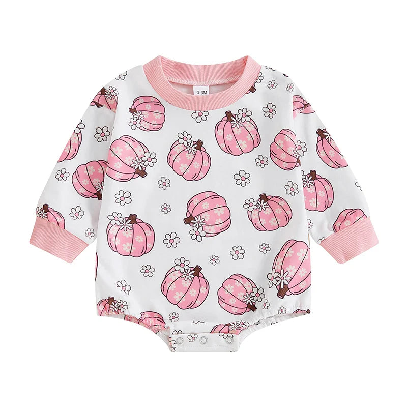 Newborn Baby Boy Girl Fall Winter Clothes Long Sleeve Bubble Sweatshirt Romper Cute Infant  Outfit