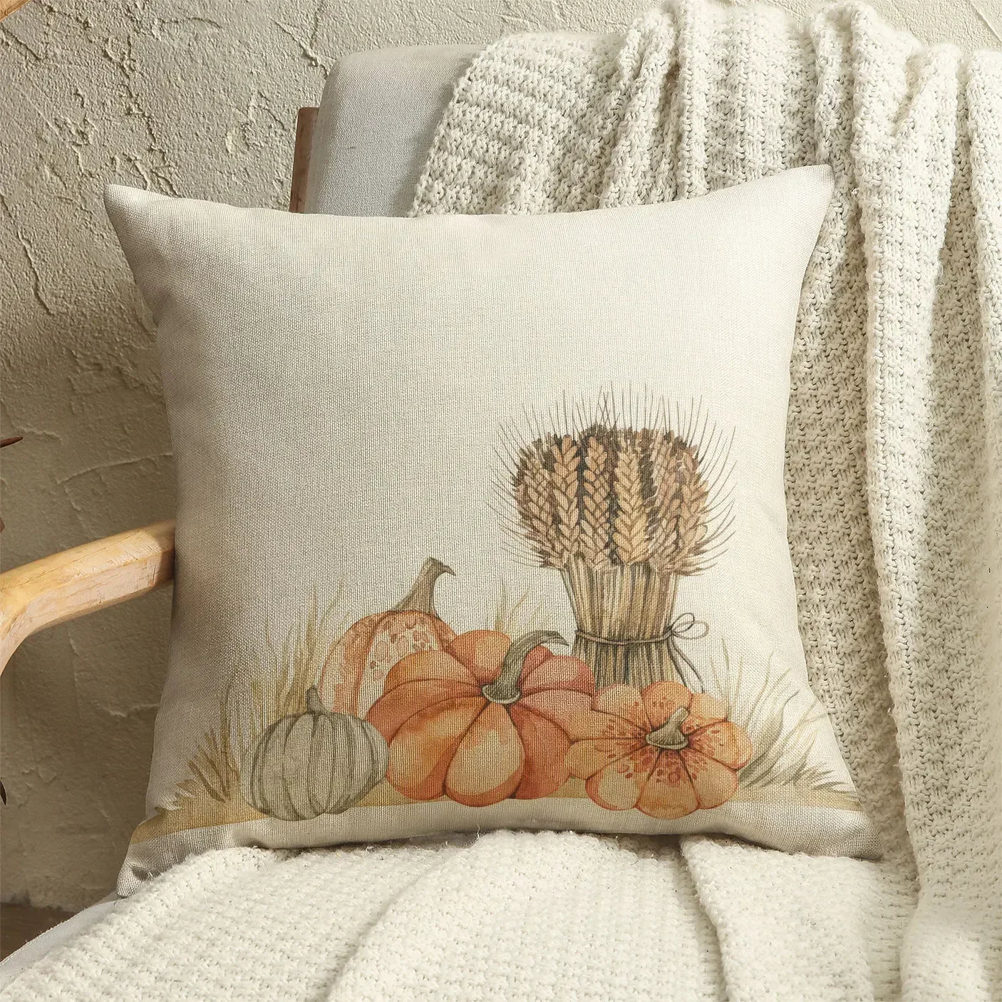 Pumpkin Car Sunflower pillows Thanksgiving Day Pillowcase Happy Autumn Cushion Cover Cotton Linen Sofa home decorations pillows