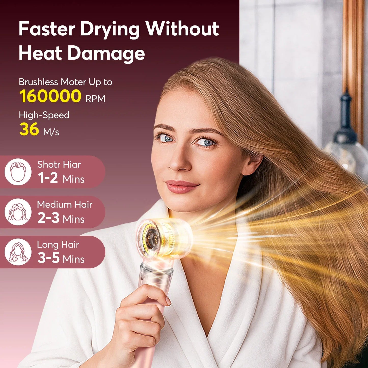 5 in 1 High-Speed Hot Air Styler Frizz-Free Fast Drying No Heat Damage