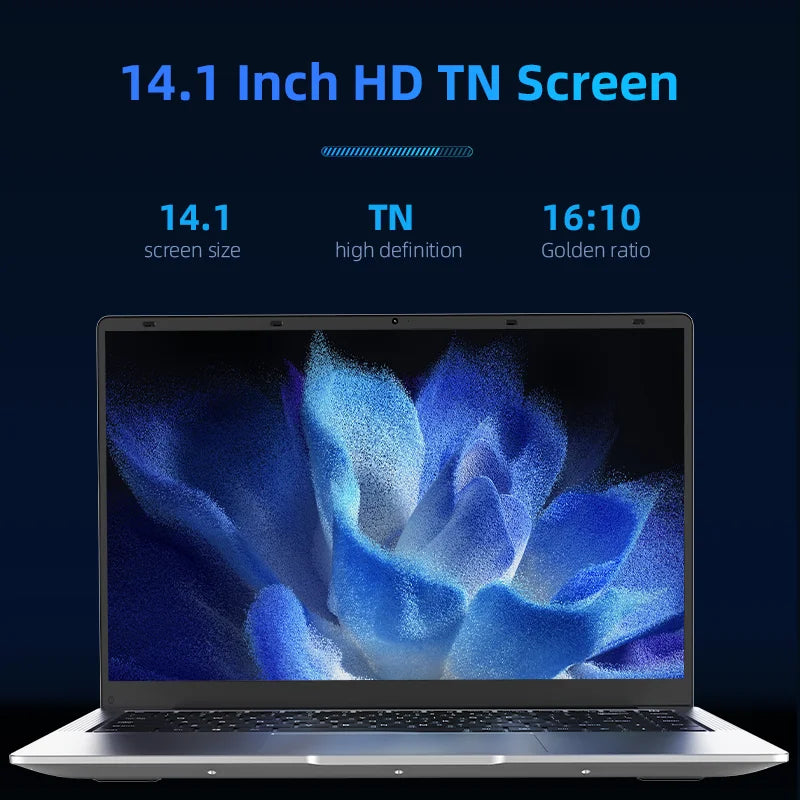 BYONE 14 Inch Low Price Laptop, Intel Celeron N4000 8GB RAM, 256GB, 512GB, SSD HD Screen, Office Learning Portable Laptops.