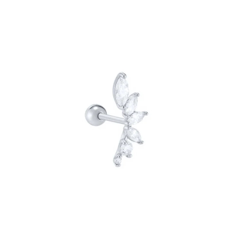 925 Sterling Silver Fine Jewelry Anti-allergic Ear Buckle Moon Stud Earring For Woman Wedding Anniversary Piercing Pendientes