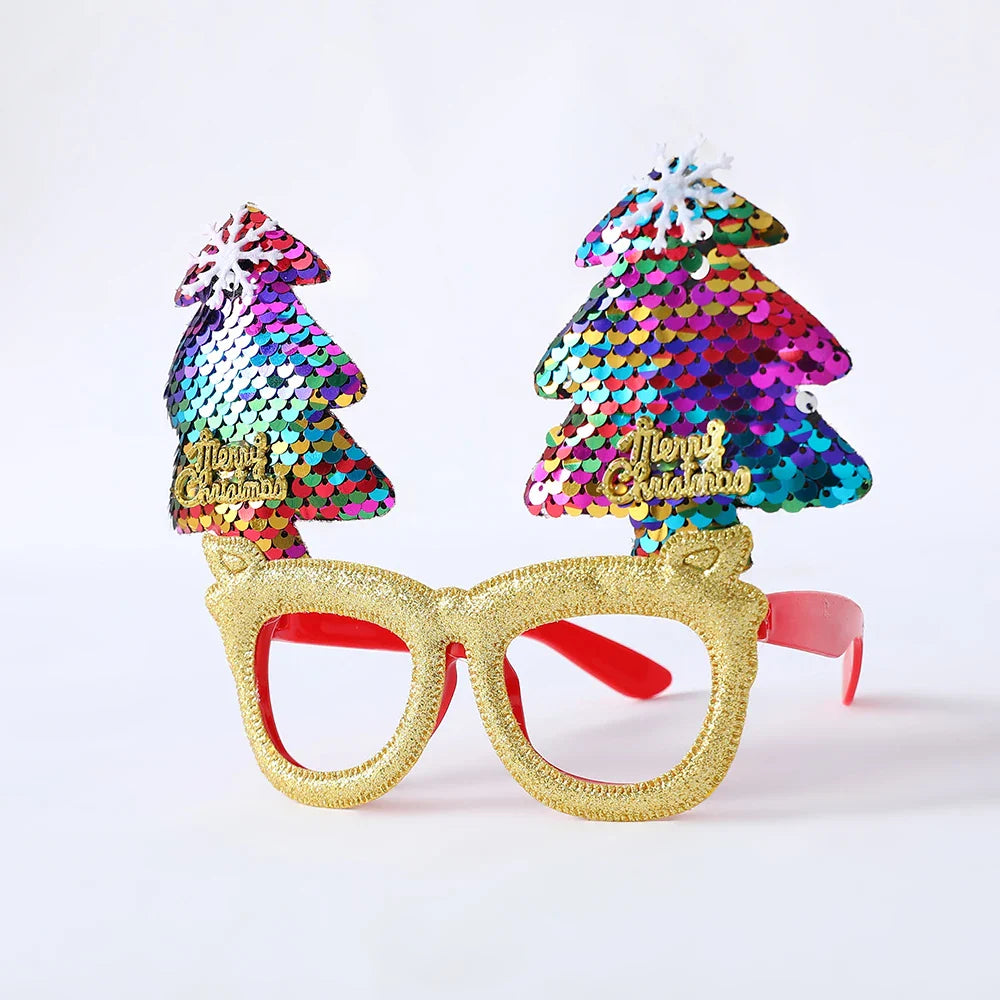 1 Pack Merry Christmas Glasses Santa Claus Snowman Antlers Christmas Tree Christmas Decoration Photo Prop Children New Year Gift