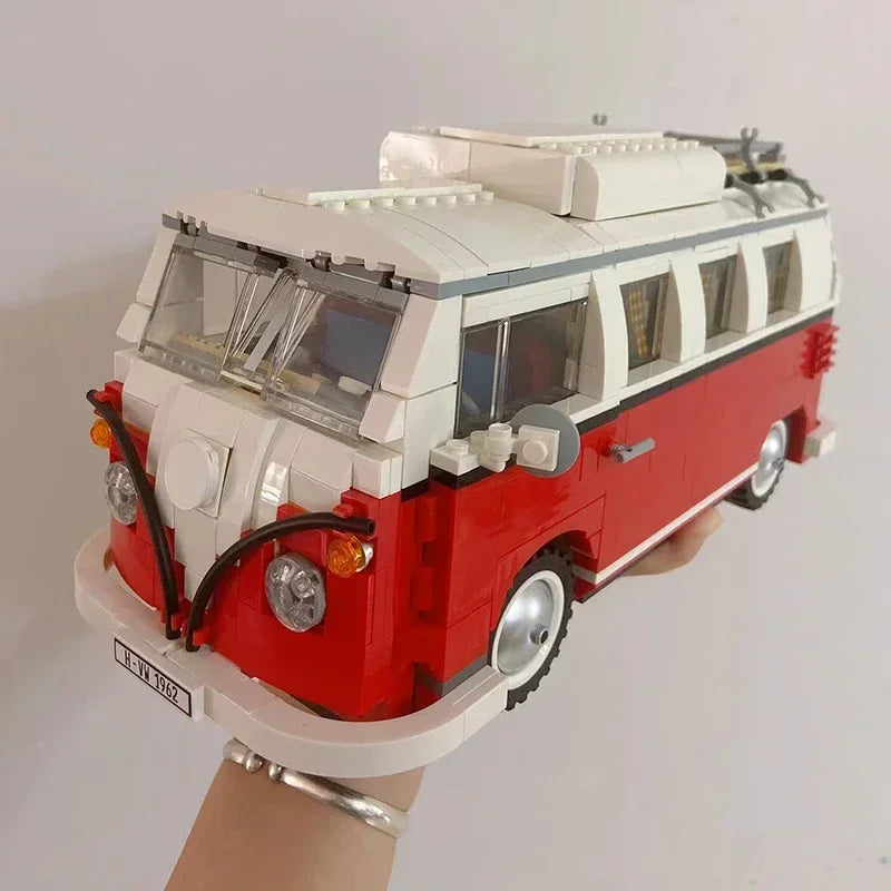 1354PCS VW Volkswagen T1 Camper Bricks Van Car Bluding Blocks High Techc Ideas Bus Compatible Toys for Kid Birthday Gift