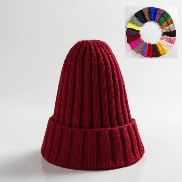 Unisex Hat Cotton Blends Solid Warm Soft HIP HOP Knitted Hats Men Winter Caps Women's Skullies Beanies For Girl Wholesale шляпа