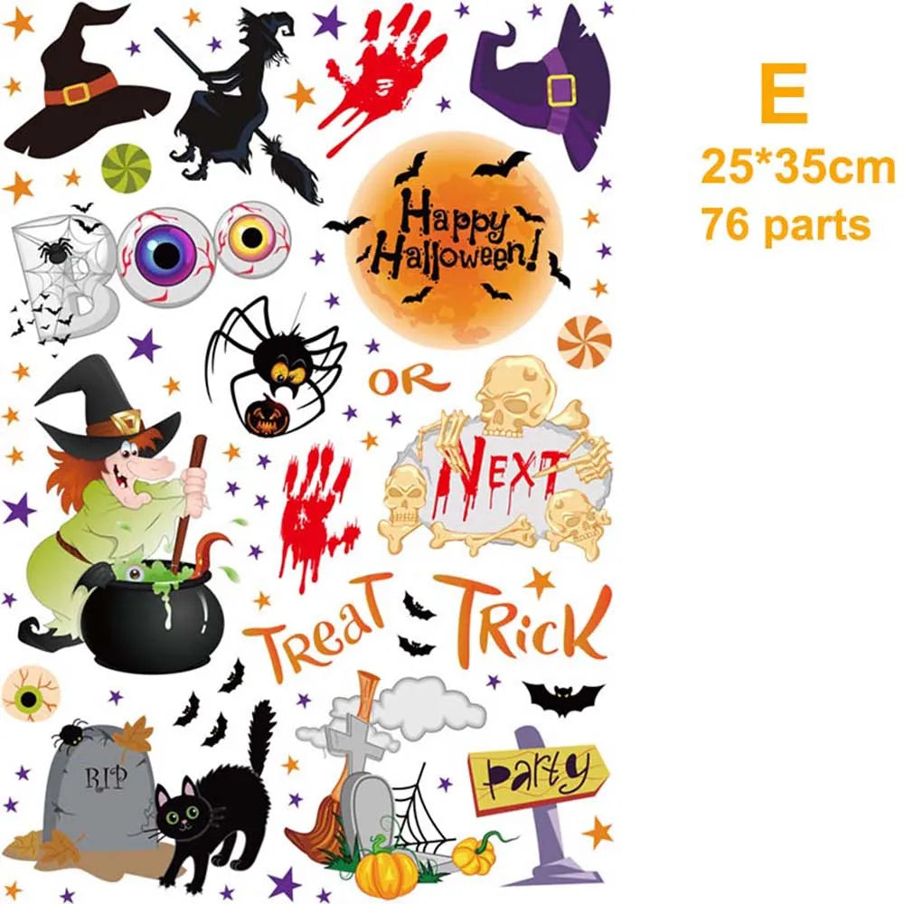 Halloween Decorations Window Clings Halloween Window Stickers Bat Skull Skeleton Stickers Halloween Window Decor for Glass Wall