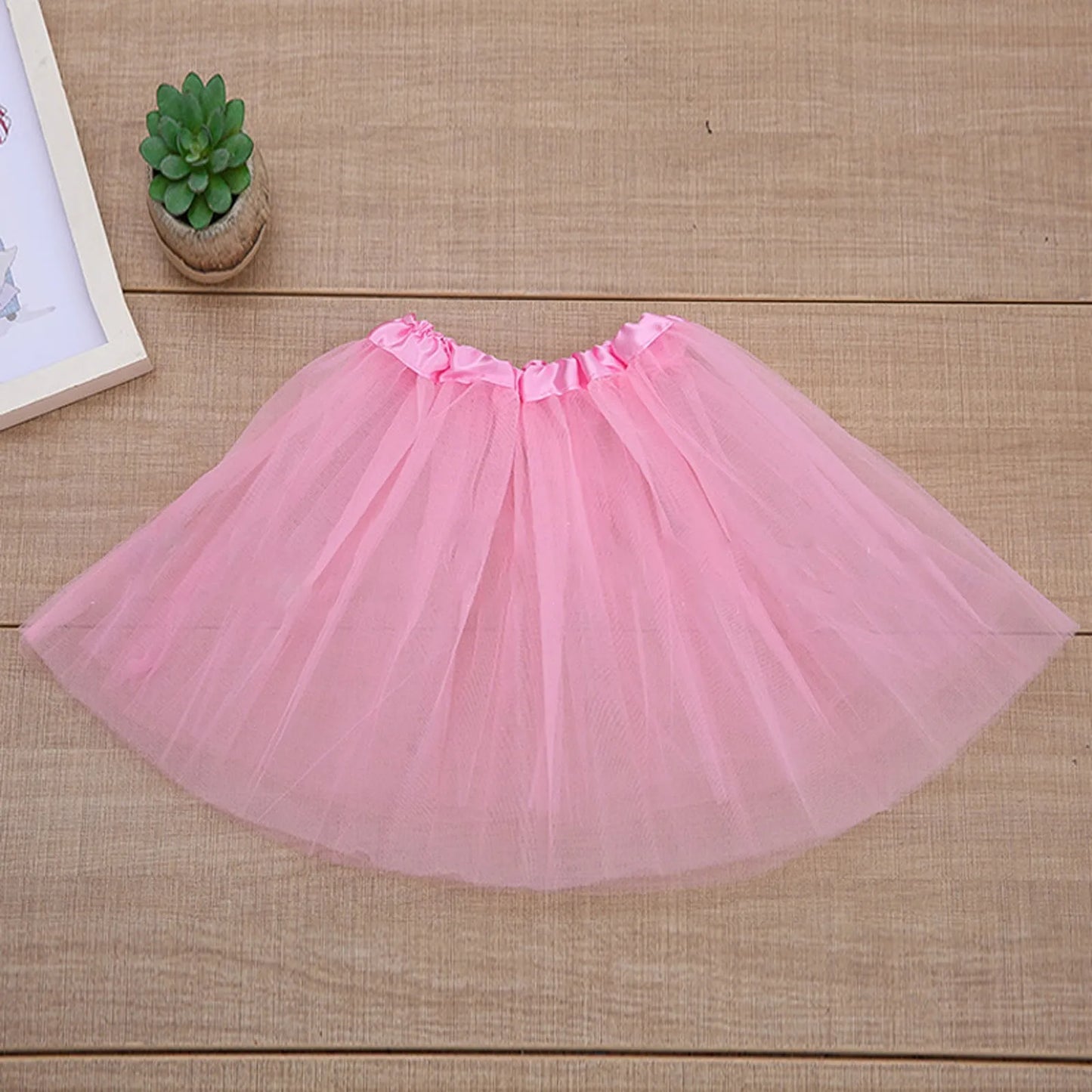 Fashion Kids Mesh Princess Solid Color Dance Ballet Tutu Faldas