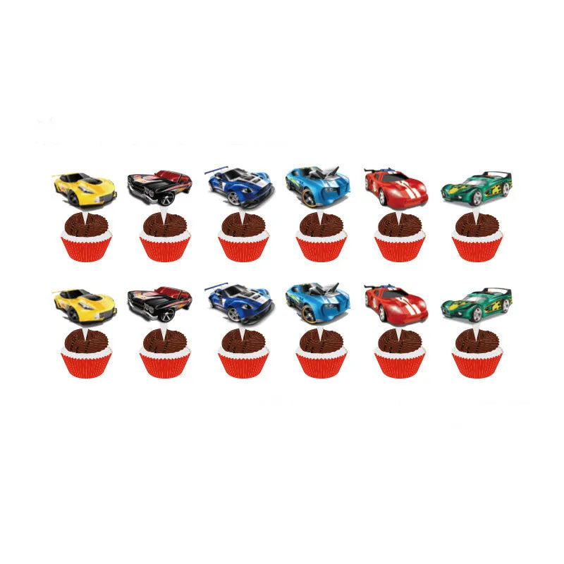 Hot Wheels Party Disposable Tableware Balloon Cup Plates Tablecloth Background Birthday Party Decor Baby Shower Party Supplies