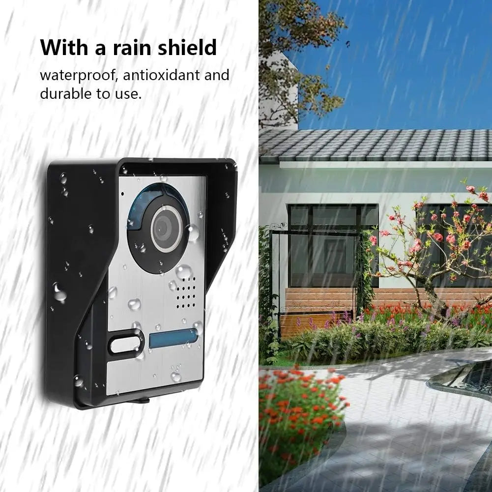 Video Intercom System, 7" Video Intercom Doorbell Camera System, Video Door Phone Intercom Kit Waterproof Camera Door Bell