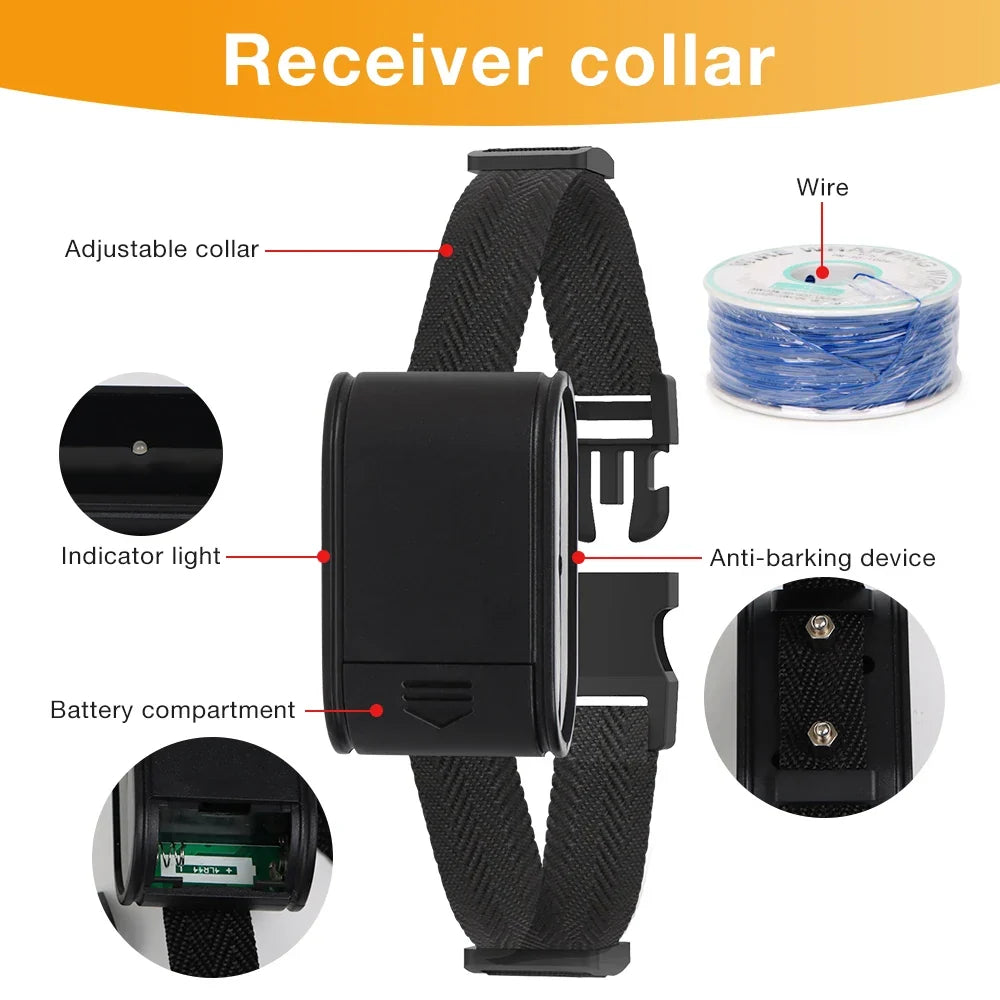 Invisible Wireless Electric Dog Fence System Remote Control Electronic Dog Fence Pet Training Collar Transmitter Collar Set