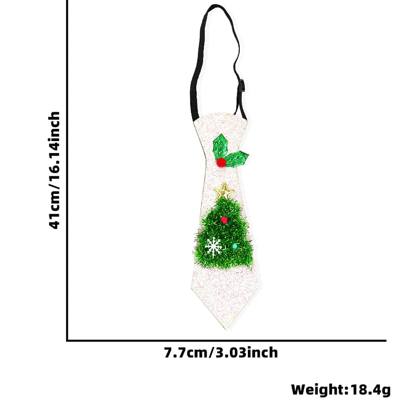 1PC 2024 Christmas Neckties Cartoon Christmas Ties For Boy Girl Santa Claus Party Kids Costume Accessories Christmas Decoration