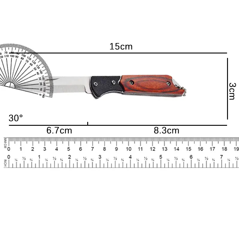 Folding Knife Stainless Steel Outdoor Knife Multifunctional Mini Knife Portable Keychain Fruit Knife