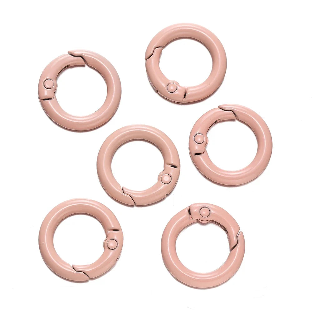 5Pcs Colorful  O Ring Spring Clasp Openable Round Carabiner Keychain Clips Hook Dog Chain DIY Jewelry Buckle Connector