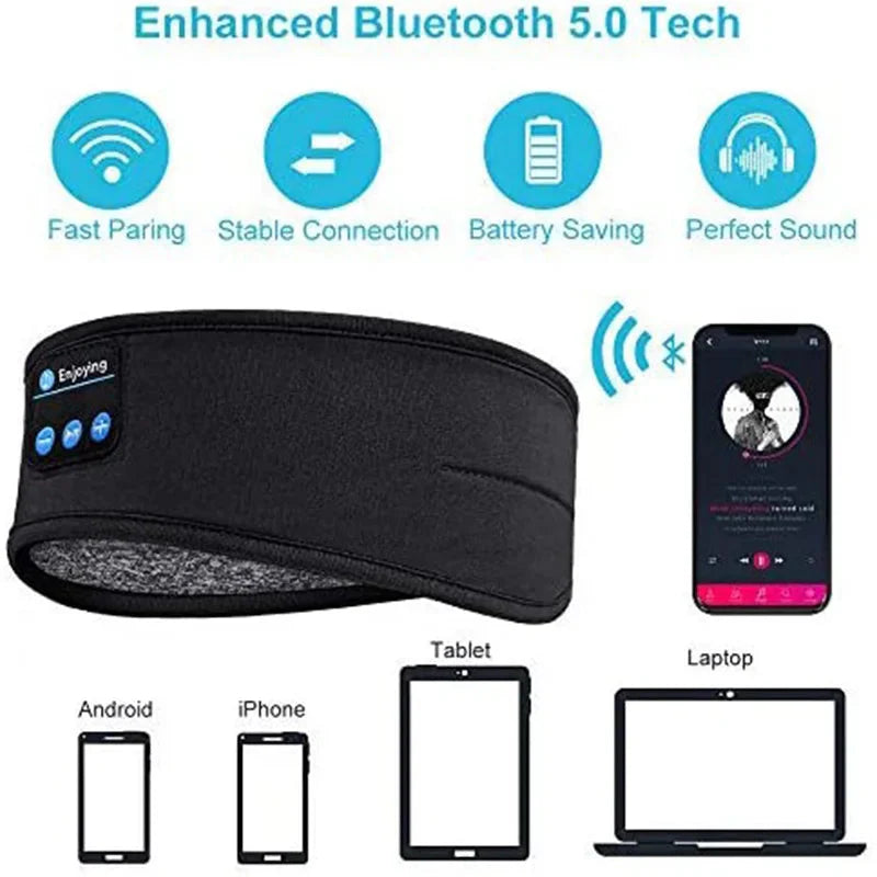 Oracluxe Eye Mask with Wireless Bluetooth Headset Headband
