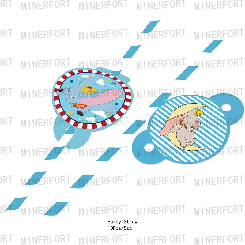 Dumbo Theme Birthday Party Decoration Supplies Tableware Paper Cups Plates Napkins Tablecloth Party Supplies
