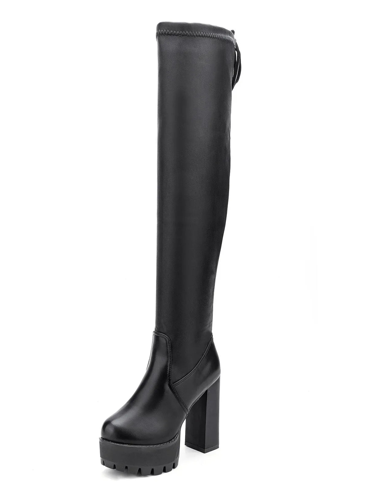 Autumn Winter Women's Leather Over The Knee Long High Heel Platform Snow Thigh Boot for Women 2022 Ladies Shoes Botas De Mujer