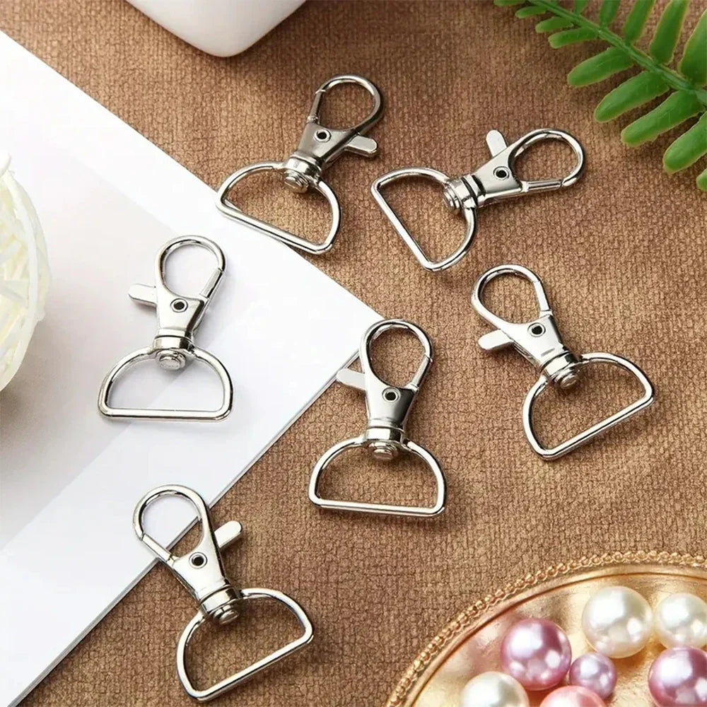 8/15/25/50/80pcs Swivel Snap Hooks D-Ring Keychain Clips Lanyard