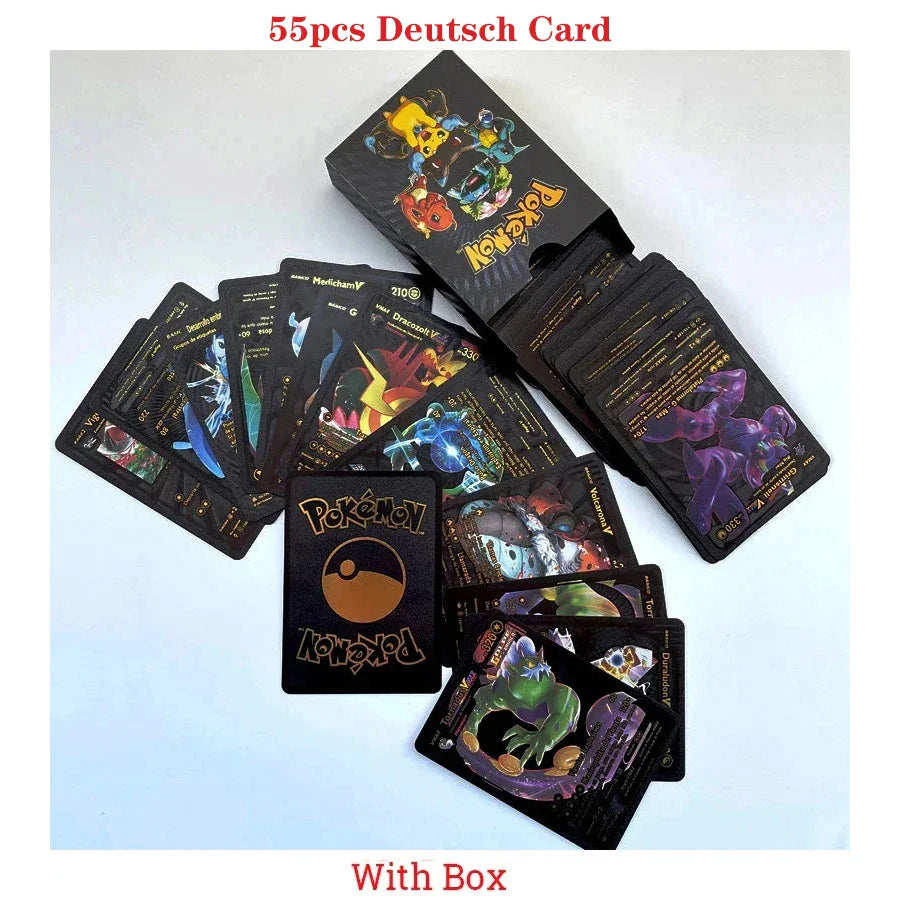 110-27Pcs Pokemon Gold Foil Card VMAX GX VSTAR Cards English French German Spanish Charizard Pikachu Arceus Silver Pokemon Cards