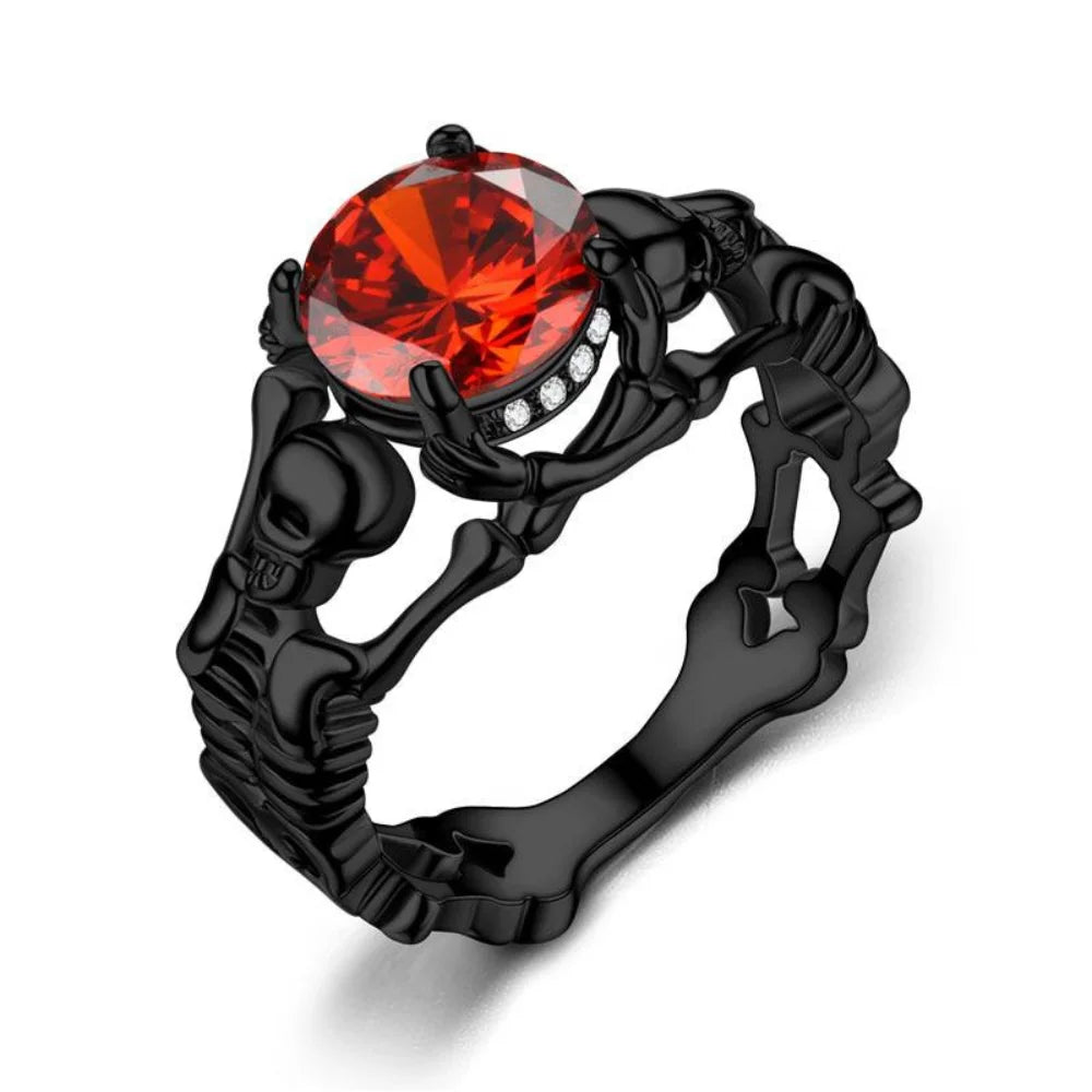 Skull Gothic Statement Promise Cocktail Party Biker Ring Vampire Accessories Halloween Gifts