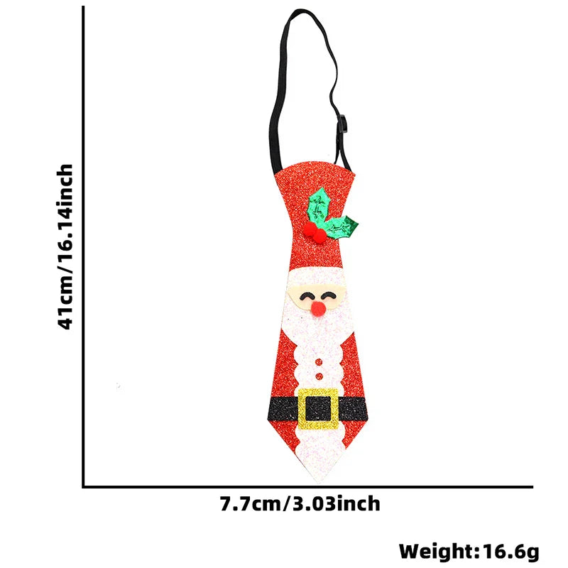 1PC 2024 Christmas Neckties Cartoon Christmas Ties For Boy Girl Santa Claus Party Kids Costume Accessories Christmas Decoration