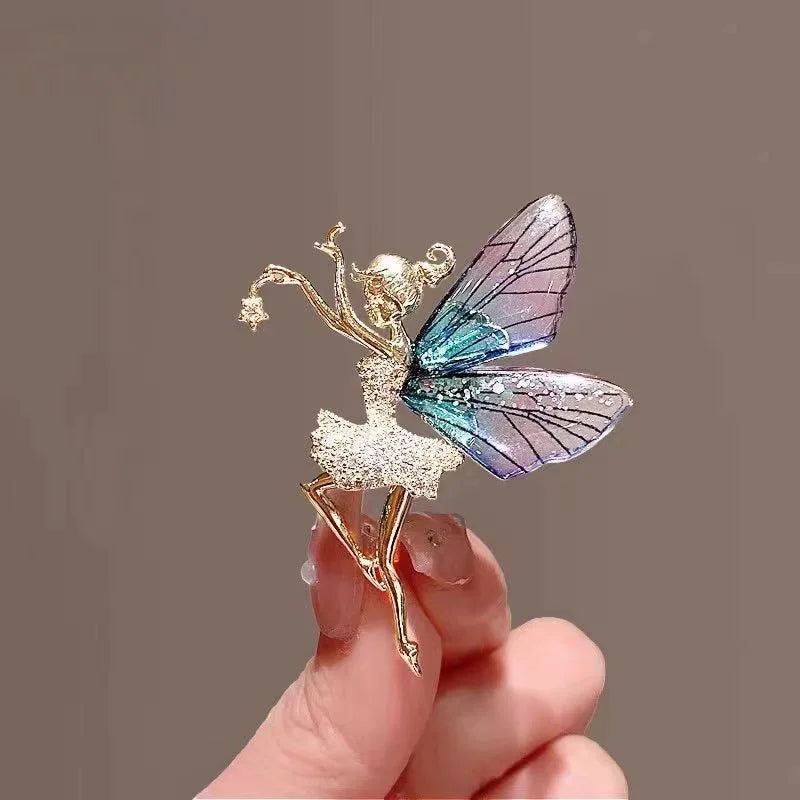 Luxurious Purple Crystal Butterfly Rhinestone Brooch Pins Fashion Suit Accessory Women's Corsage Outfit Jewelry Gift