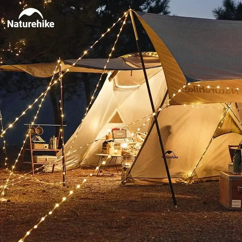 Naturehike Camping Tent LED Lamp Waterproof Outdoor Atmosphere Light Portable Decorative Light Battery Solar Energy Party Light