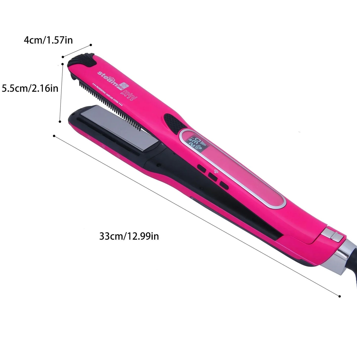 High quality Portable Mini Steam Curling Straightening Iron Negative Ion Ceramic Temp Display Hair Styling Tool