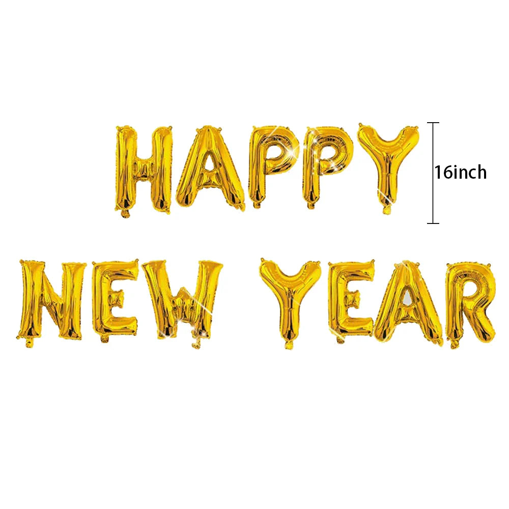 New Year 2024 number foil Balloon Hello 2024 New Year banner Balloon 2024 new year decor balloon Happy New Year Party Decoration