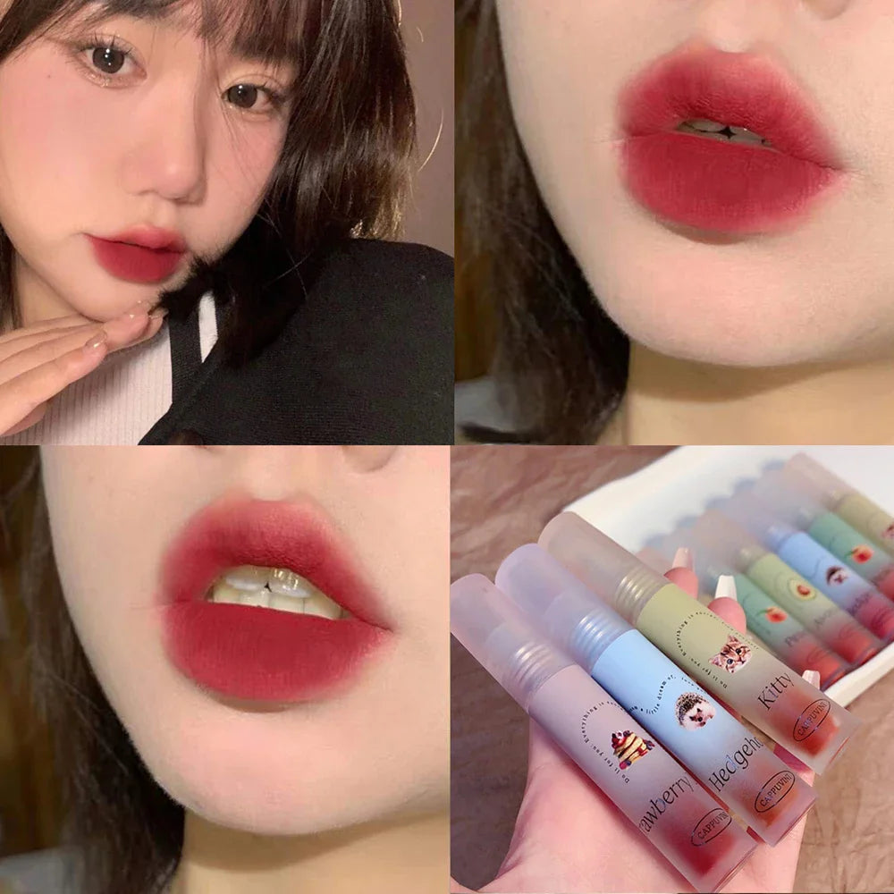 Lightweight Matte Finish Lip Stain Charm Lasting Non-fading Lip Makeup Mini Lipstick for Women