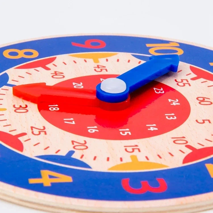 Kids Montessori Wooden Clock Toys Hour Minute Second Cognition Time Learning Teaching Aids Educational Toys for Children