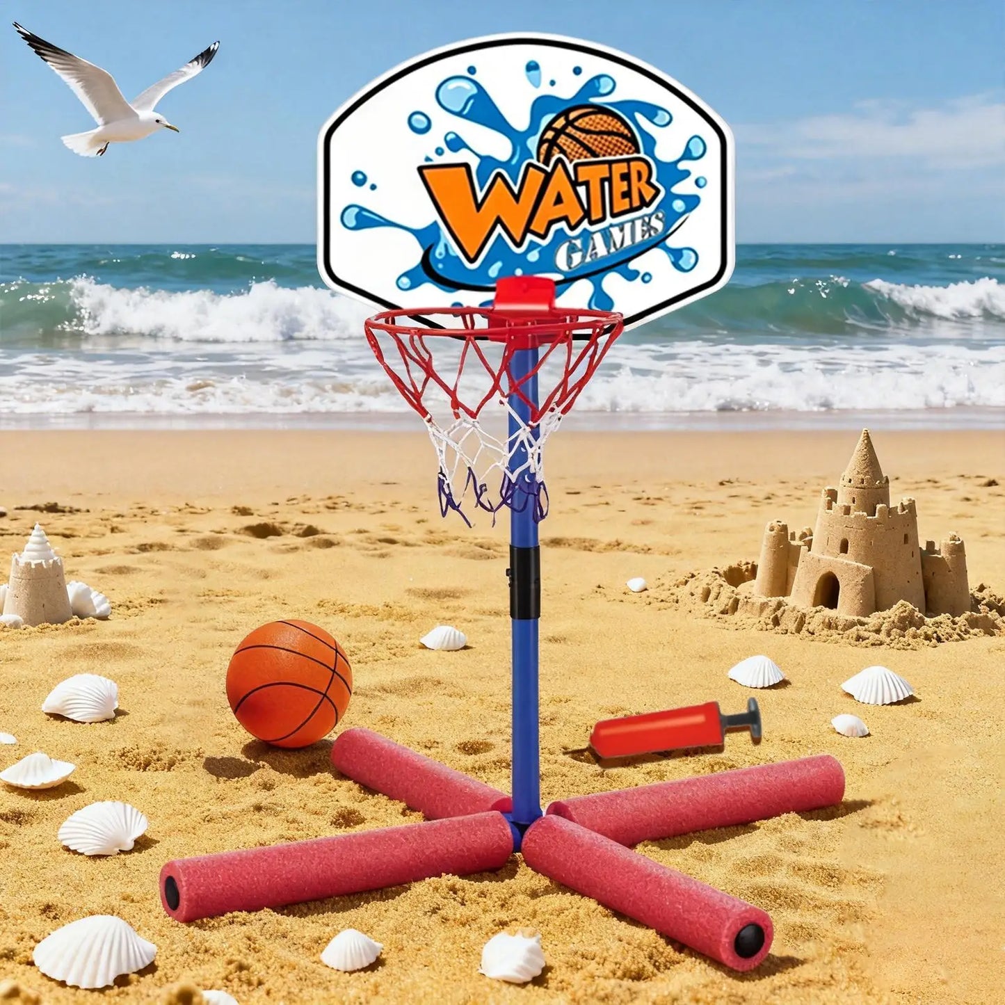 Kids Basketball Hoop Interactive Fun Floating Entertainment Toy Pool Basketball Hoop Toy For Parents Children Kids Family Yard