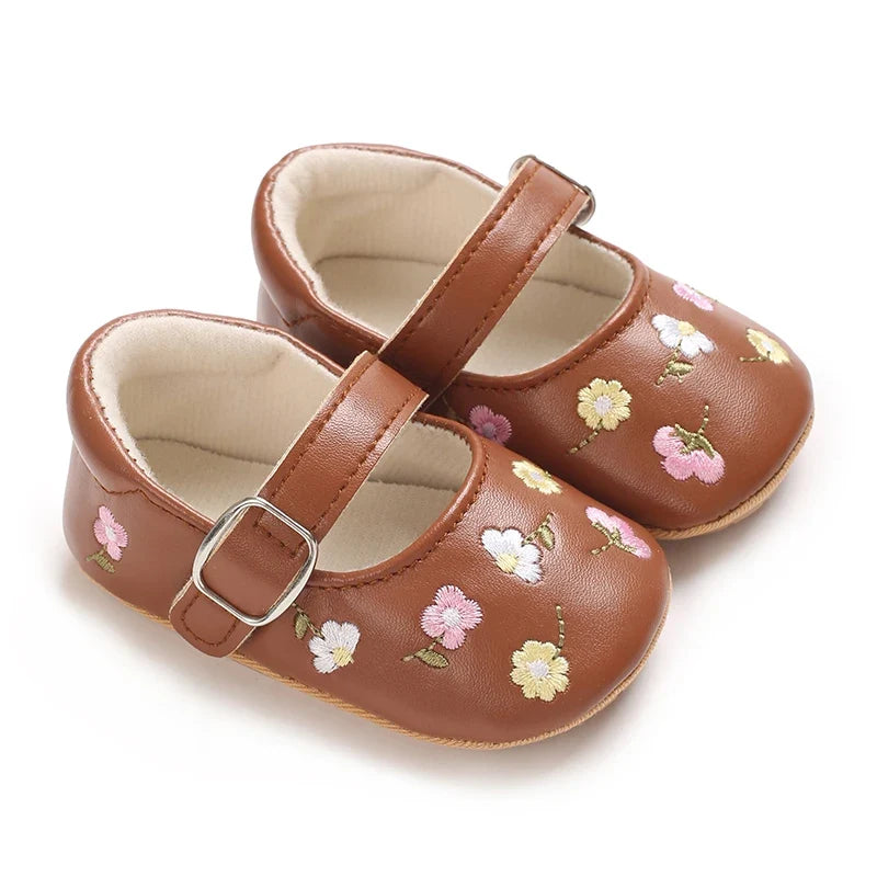 0-1Year Baby Shoes Infant Pre-Walker Shoes Girls Princess Bow Shoes Cute Breathable Flower Soft Sole Casual Sports Footwear
