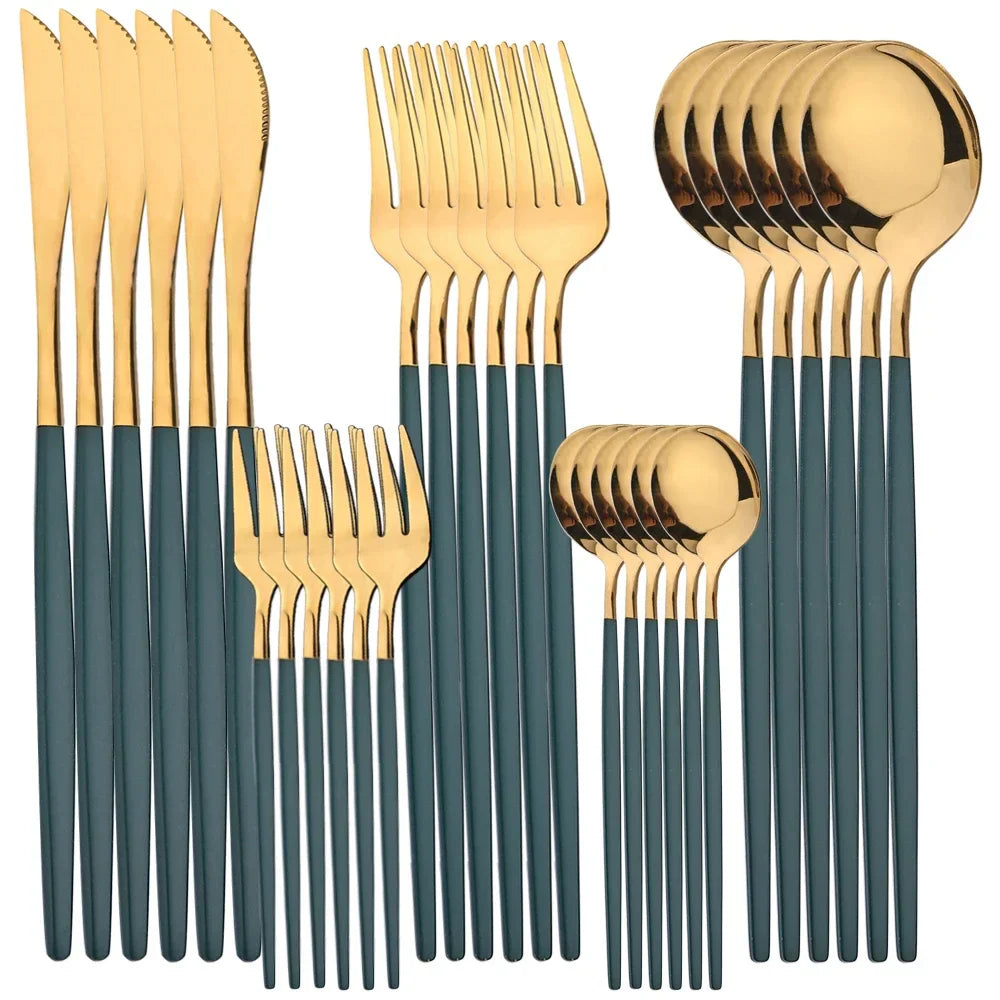 30Pcs Flatware Set Stainless Steel Tableware Set