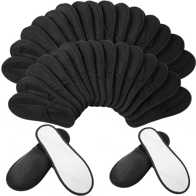 12-320Pairs Disposable Hotel Slippers Customized Wedding Slippers Non-Slip Brushed Slipper Unisex Guest Slippers for Travel/Home