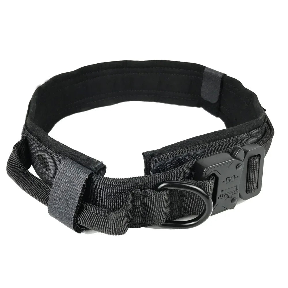 actical Dog Collar  Adjustable Military Training Nylon Dog Collar with  Heavy Metal Buckle for Medium and Large Dogs